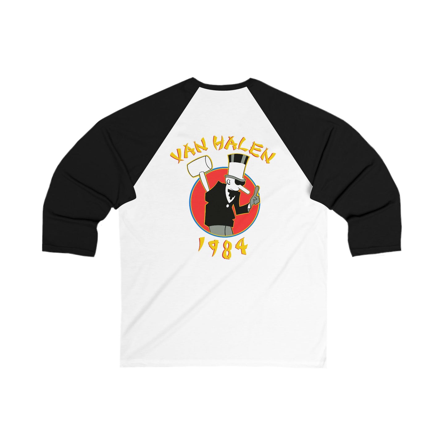 Van Halen 1984 Tour of the World 2 Sided 3/4 Sleeve Baseball Tee