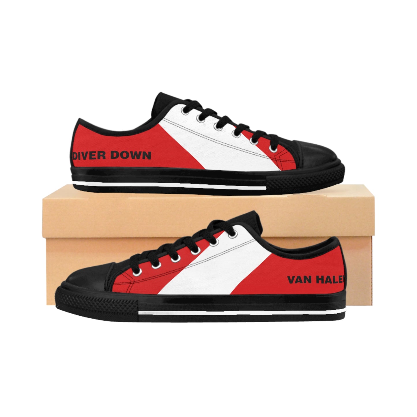 Van Halen 1982 Diver Down Women's Low-Top Sneakers Sz. 6-12