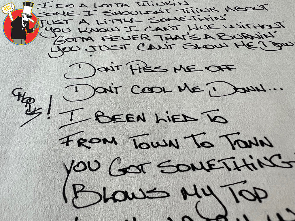 SOLD! David Lee Roth Hand Written Lyrics "Don't Piss Me Off" Rare One of Kind 1997 w/ CD