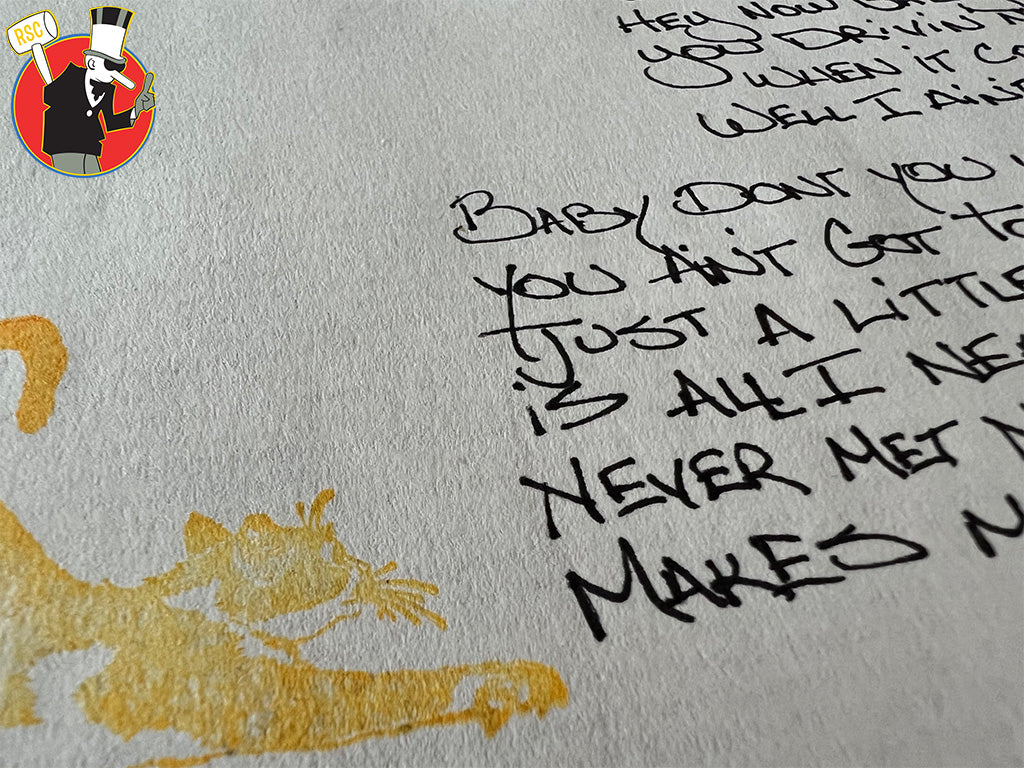 SOLD! David Lee Roth Hand Written Lyrics "Don't Piss Me Off" Rare One of Kind 1997 w/ CD