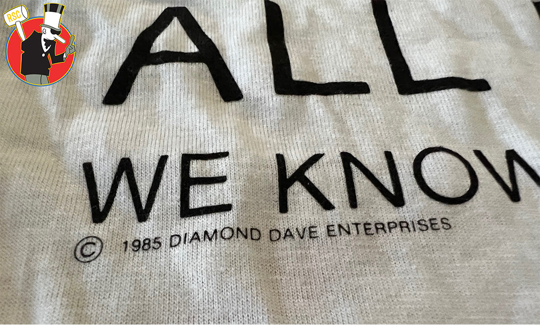 David Lee Roth Dave TV Original Promotional Baseball T-Shirt 1985