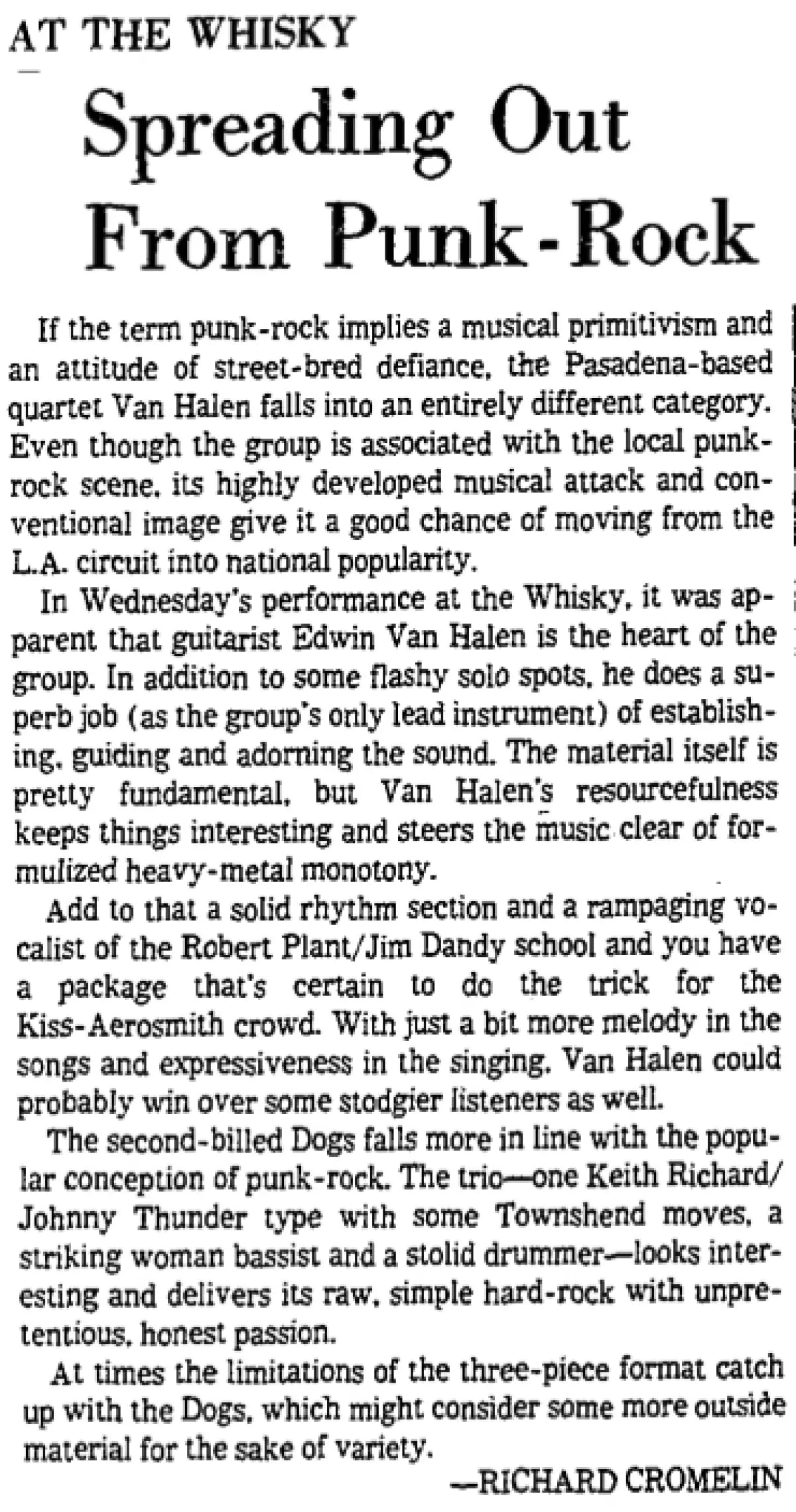 1976 Van Halen Logo Tee- 2 Colors