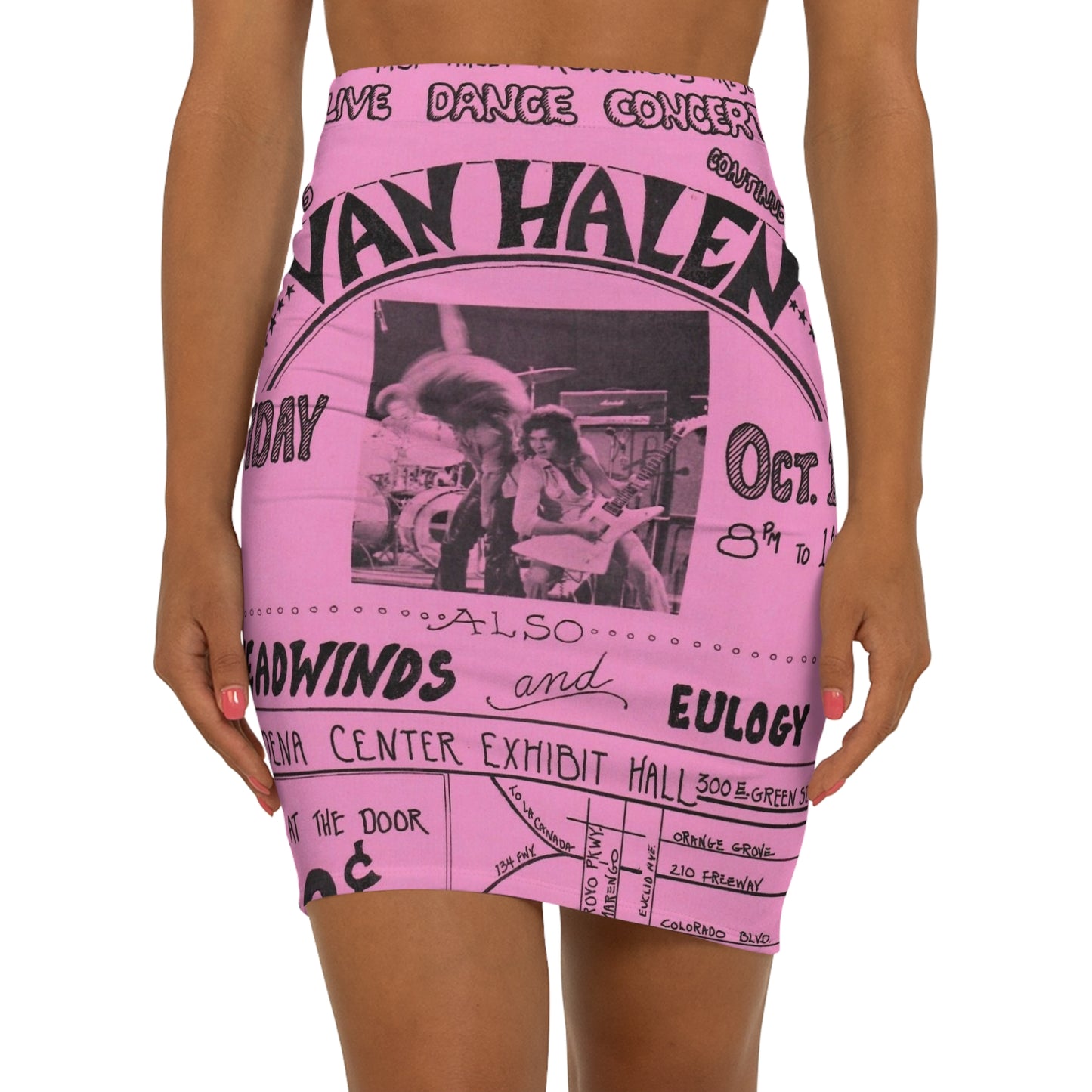 Van Halen 1975 Pasadena Gig Flyer Women's Mini Skirt