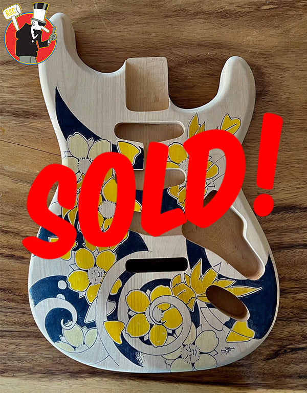 SOLD!  David Lee Roth /Van Halen Hand-Drawn Guitar Body Signed Original Art by Dave One of a Kind!