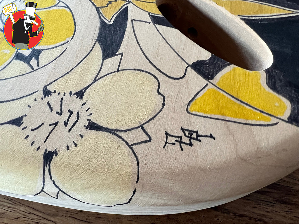 David Lee Roth /Van Halen Hand-Drawn Guitar Body Signed Original Art by Dave One of a Kind!