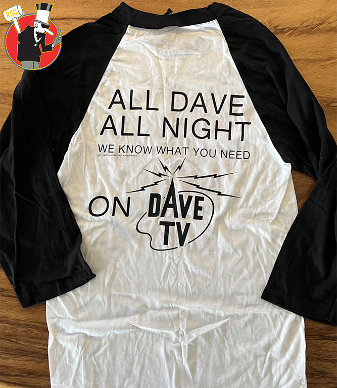 David Lee Roth Dave TV Original Promotional Baseball T-Shirt 1985