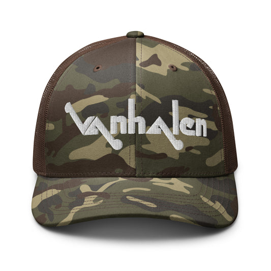 Van Halen ORIGINAL Logo (1974-1978) Retro Camouflage Trucker Hat